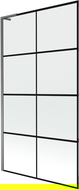 Mexen Next L perete de cadă 1-panou 100 x 150 cm, model negru, metal pistol - 895-100-000-03-77-95