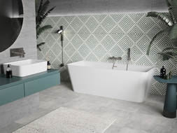 Cada libera 150 x 75 cm, alb, supraplin cu nichel periat - 51131507500-97