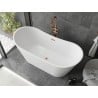 Cadă freestanding Mexen Montana 180 x 80 cm, albă, preaplin aur roz - 52011808000-60