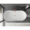 Cadă freestanding Mexen Montana 180 x 80 cm, albă, preaplin aur roz - 52011808000-60