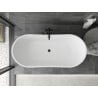 Mexen Montana cada freestanding 180 x 80 cm, alb, scurgere neagră - 52011808000-70