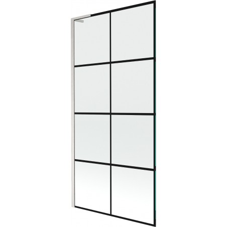 Mexen Next L paravan pentru cadă 1-canată 90 x 150 cm, model negru, nichel periat - 895-090-000-03-77-97