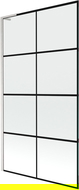 Mexen Next L paravan pentru cadă cu 1 canat 100 x 150 cm, grilaj negru, nichel periat - 895-100-000-03-77-97