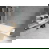 Mexen Vega cadă dreptunghiulară 170 x 70 cm cu panouri si paravan cu 3 aripi 120 cm, transparent, Neagră - 550117070X9012037000