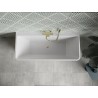 Mexen Volta szabadon álló, fal melletti kád 150 x 75 cm, fehér/fekete, aranyra csiszolt túlfolyóval - 51131507575-55