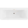Mexen Volta cadă freestanding 150 x 75 cm, alb/negro, cu overflow din aur roz - 51131507575-60