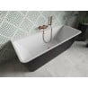 Mexen Volta cadă freestanding pentru perete 170 x 75 cm, alb/negru, scurgere din cupru periat - 51131707575-65