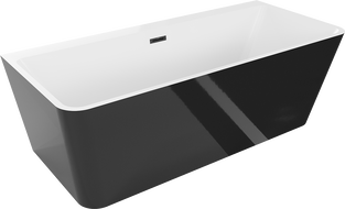 Mexen Volta cada la freestanding 170 x 75 cm, alb/negru, outlet negru - 51131707575-70