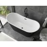 Mexen Montana cadă freestanding 180 x 80 cm, alb/negru, scurgere neagră - 52011808075-70