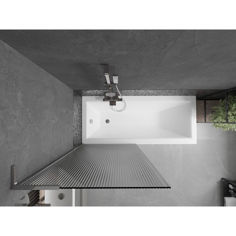 Mexen Next L kádparaván, 1-szárnyas 80 x 150 cm, csíkos, króm - 895-080-000-03-09-01