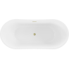 Cadă freestanding Mexen Montana 180 x 90 cm, alb, evacuare aurie periată - 52011809000-55