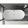 Mexen Montana cadă freestanding 180 x 90 cm, alb, supraplin gri armat - 52011809000-66