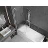 Mexen Next L paravan de baie 1-canat 80 x 150 cm, cu dungi, alb - 895-080-000-03-09-20