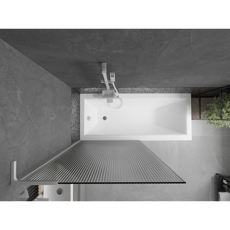 Mexen Next L paravan cadă 1-canat 90 x 150 cm, dungi, alb - 895-090-000-03-09-20