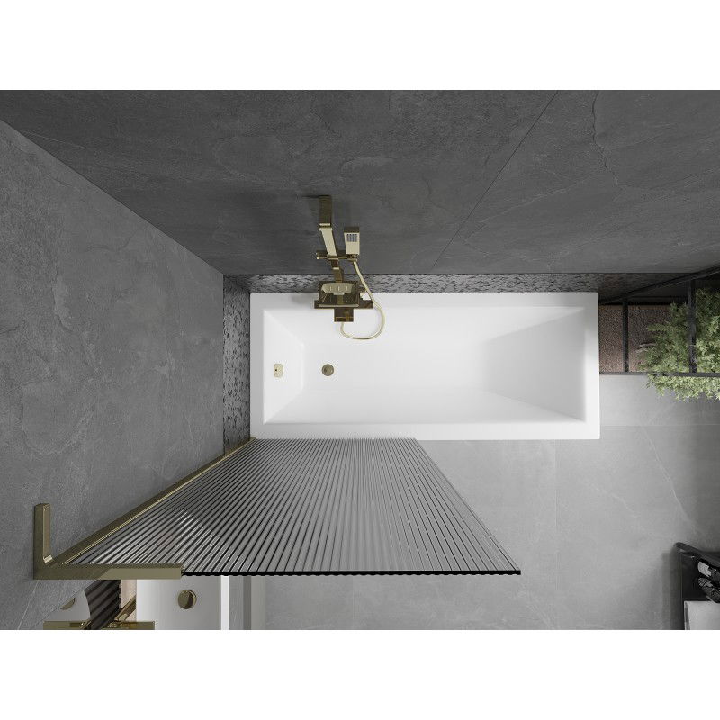 Mexen Next L fürdőkádparaván 1-szárnyú 80 x 150 cm, csíkos, arany - 895-080-000-03-09-50