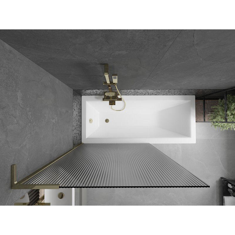 Mexen Next L panou de cadă pliabil cu 1 canat 100 x 150 cm, dungi, auriu - 895-100-000-03-09-50