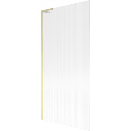 Mexen Next L paravan de baie 1-aripat 90 x 150 cm, dungi, auriu periat - 895-090-000-03-09-55