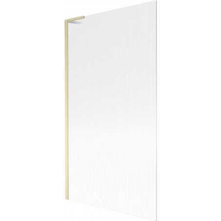 Mexen Next L fürdőkád paraván 1-szárnyú 100 x 150 cm, csíkos, arany kefe - 895-100-000-03-09-55