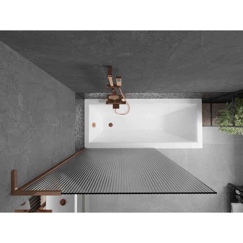 Mexen Next L fürdőkád paraván 1 szárnyas 100 x 150 cm, csíkos, rózsaarany - 895-100-000-03-09-60