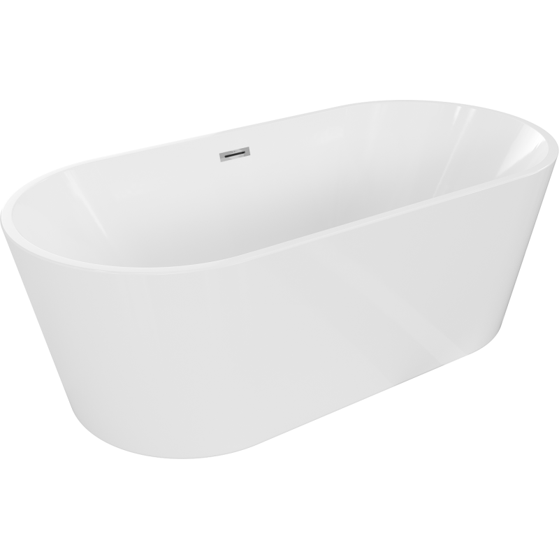 Mexen Luna cada freestanding 150 x 75 cm, alb, preapă cromat - 52031507500-01