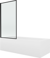 Mexen Vega téglalap alakú kád 170 x 70 cm burkolattal és 1 szárnyú paravánnal 80 cm, fekete mintás