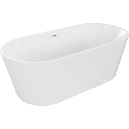 Mexen Luna cadă freestanding 160 x 75 cm, alb, deversare albă - 52031607500-20