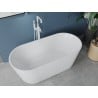 Mexen Luna cadă freestanding 160 x 75 cm, alb, deversare albă - 52031607500-20
