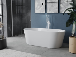 Mexen Luna cada freestanding 150 x 75 cm, alb, cu preaplin alb - 52031507500-20