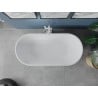 Mexen Luna cadă freestanding 160 x 75 cm, alb, deversare albă - 52031607500-20