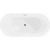 Mexen Luna cada de baie freestanding 160 x 75 cm, alb, cu depășire aurie - 52031607500-50
