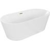 Mexen Luna cada de baie freestanding 160 x 75 cm, alb, cu depășire aurie - 52031607500-50