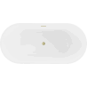 Mexen Luna cada freestanding 160 x 75 cm, alb, scurgere cu finisaj de aur periat - 52031607500-55