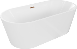 Mexen Luna cada freestanding 150 x 75 cm, alb, scurgere aur roz - 52031507500-60