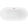 Mexen Luna cadă freestanding 150 x 75 cm, alb, suprapresiune cu finisaj din cupru periat - 52031507500-65