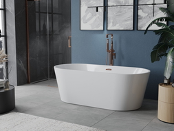Mexen Luna cada freestanding 150 x 75 cm, alb, scurgere aur roz - 52031507500-60