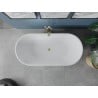 Mexen Luna cada freestanding 160 x 75 cm, alb, scurgere cu finisaj de aur periat - 52031607500-55