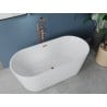 Mexen Luna cadă freestanding 160 x 75 cm, alb, suprafață din cupru periat - 52031607500-65