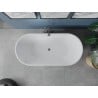 Mexen Luna cadă de baie freestanding 150 x 75 cm, albă, preaplin gri metalic periat - 52031507500-66