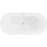 Mexen Luna cada freestanding 150 x 75 cm, alb, evacuare cu nichel periat - 52031507500-97