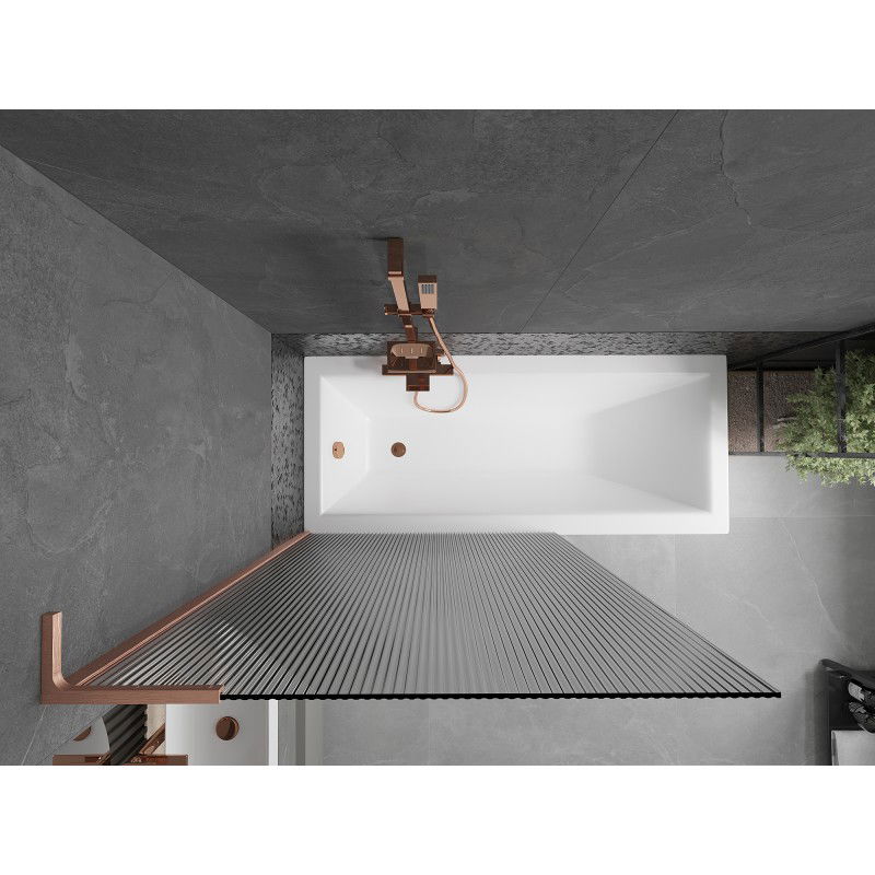 Mexen Next L paravan de cadă cu 1 canat 100 x 150 cm, dungi, cupru periat - 895-100-000-03-09-65