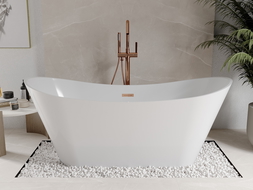 Mexen Celia cadă freestanding 170 x 75 cm, alb, supraplakă roz aurie - 52331707500-60