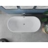 Mexen Luna cadă freestanding 170 x 80 cm, albă, preaplin crom - 52031708000-01