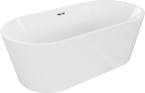 Mexen Luna cadă freestanding 180 x 80 cm, alb, preaplin crom - 52031808000-01