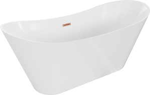 Mexen Celia cadă freestanding 170 x 75 cm, alb, scurgere cu cupru periat - 52331707500-65