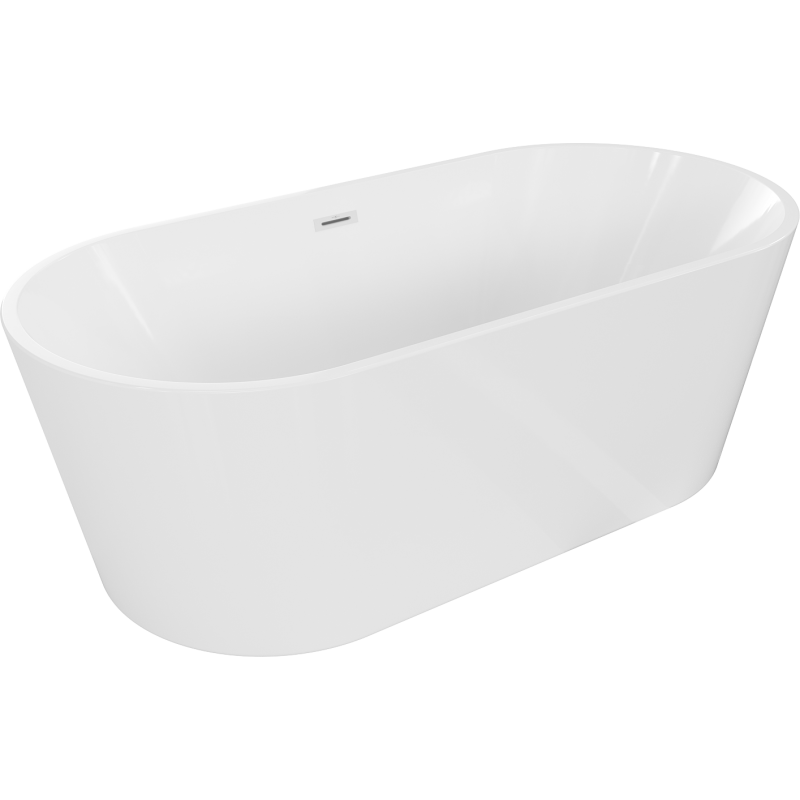 Mexen Luna cadă freestanding 180 x 80 cm, alb, preaplin alb - 52031808000-20