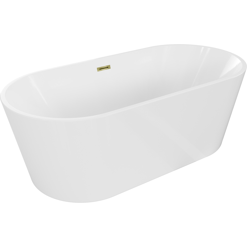 Mexen Luna cada liberă 180 x 80 cm, alb, overflow auriu - 52031808000-50