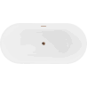 Mexen Luna cadă freestanding 180 x 80 cm, albă, scurgere aur roz - 52031808000-60