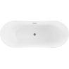 Mexen Celia cadă freestanding 170 x 75 cm, albă, cu preaplin gri închis periat - 52331707500-66