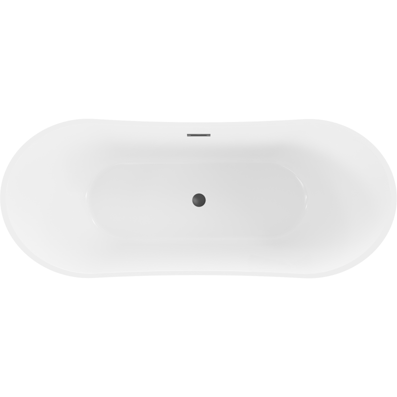 Mexen Celia cadă de sine stătătoare 170 x 75 cm, albă, preaplin negru - 52331707500-70