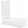 Mexen Vega cadă dreptunghiulară 180 x 80 cm cu panouri si paravan cu 1 aripă 75 cm, transparent, Crom - 550118080X9007510100